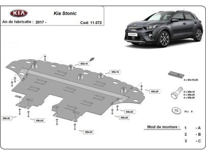 Oceľový kryt motora Kia Stonic (2017-2026) 2