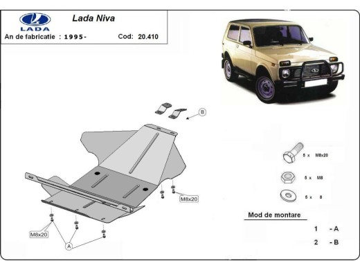 Oceľový kryt motora Lada Niva (1995-2020)Lada Niva