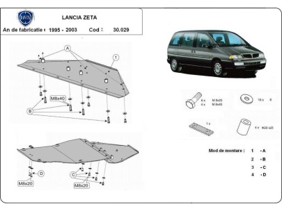 Oceľový kryt motora Lancia Zeta (1995-2003) 2