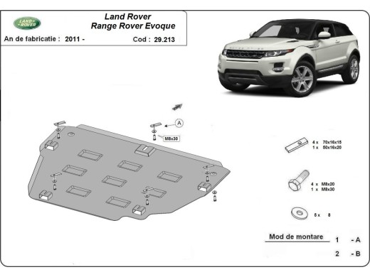Oceľový kryt motora Range Rover Evoque (2011-2018)Range Rover Evoque