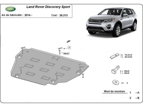 Oceľový kryt motora Land Rover Discovery Sport (2014-2019)Land Rover Discovery Sport