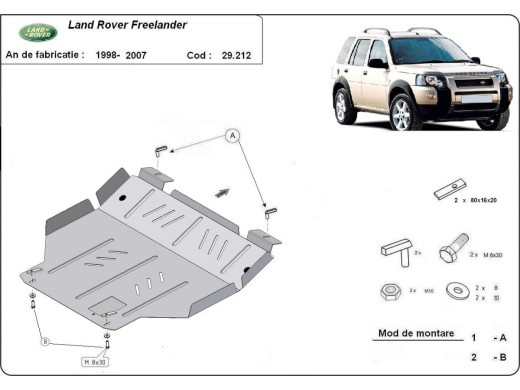 Oceľový kryt motora Land Rover Freelander 1 (1998-2007)Land Rover Freelander