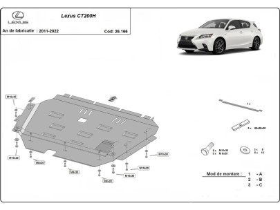 Oceľový kryt motora Lexus CT200H (2011-2022) 2