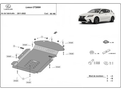 Oceľový kryt katalyzátora Lexus CT200H (2011-2022)
