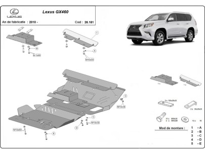 Oceľový kryt motora Lexus GX460 (2010-2025) 2