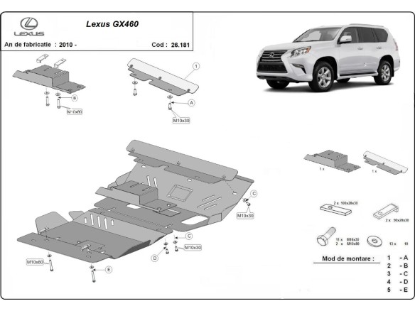 Oceľový kryt motora Lexus GX460 (2010-2026)
