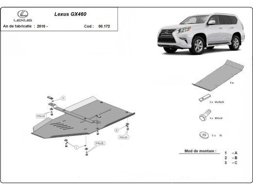 Oceľový kryt prevodovky Lexus GX460 (2010-2026)