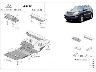 Oceľový kryt motora Lexus GX (2002-2009) 2