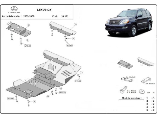 Oceľový kryt motora Lexus GX (2002-2009)Lexus GX