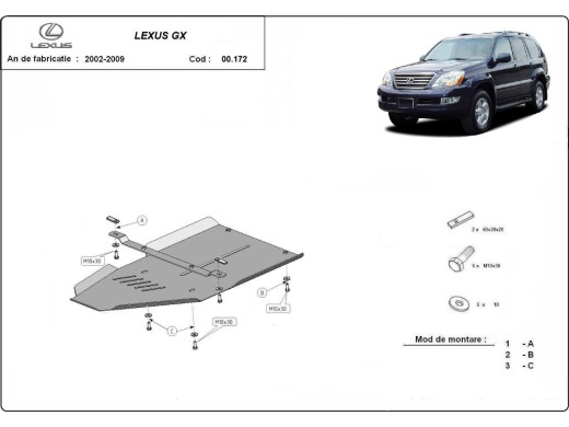 Oceľový kryt prevodovky Lexus GX (2002-2009)Lexus GX