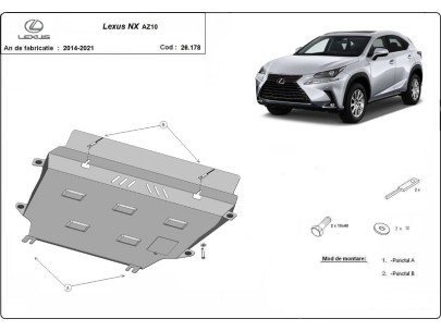 Oceľový kryt motora Lexus NX AZ10 (2014-2021) 2