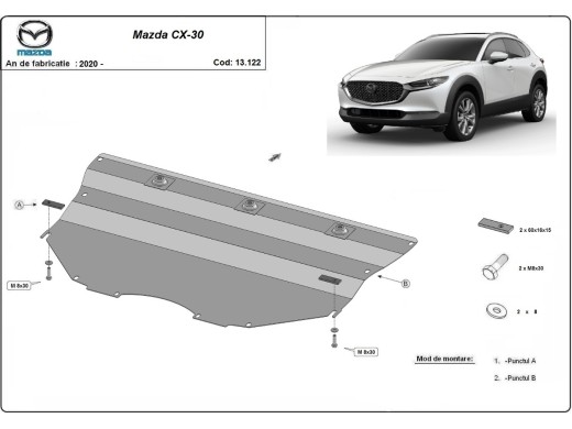 Oceľový kryt motora Mazda CX-30 (2019-2025)Mazda  CX-30
