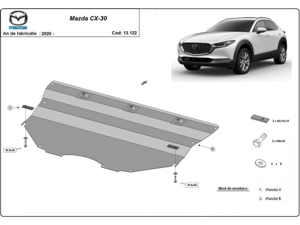 Oceľový kryt motora Mazda CX-30 (2019-2026)