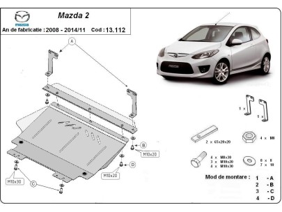 Oceľový kryt motora Mazda 2 (2008-2014) 2
