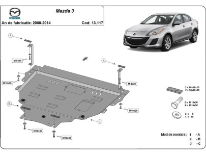 Oceľový kryt motora Mazda 3 (2008-2014) 2