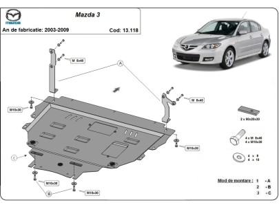 Oceľový kryt motora Mazda 3 (2003-2009) 2