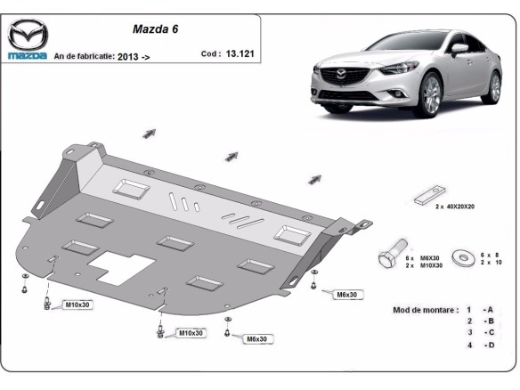 Oceľový kryt motora Mazda 6 (2013-2026)