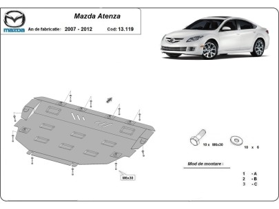 Oceľový kryt motora Mazda Atenza (2007-2012) 2