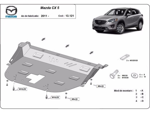 Oceľový kryt motora Mazda CX5 (2011-2026)