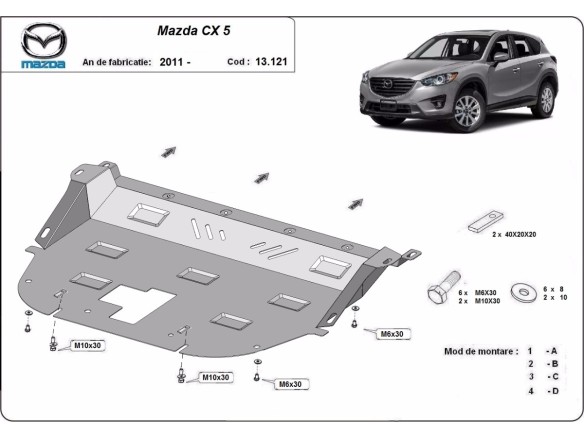 Oceľový kryt motora Mazda CX5 (2011-2026)