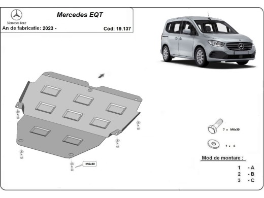 Oceľový kryt motora Mercedes EQT (2023-2025)Mercedes EQT