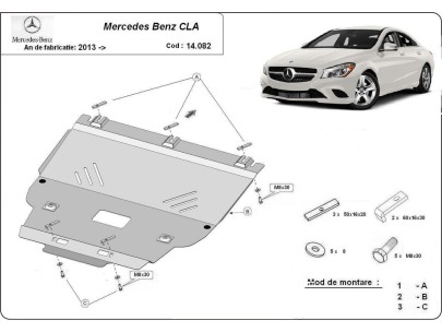 Oceľový kryt motora Mercedes CLA X117 (2013-2019) 2