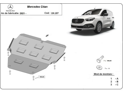 Oceľový kryt motora Mercedes Citan (2021-2025) 2