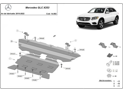 Oceľový kryt motora Mercedes GLC X253 (2015-2022) 2