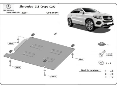 Oceľový kryt prevodovky Mercedes GLE Coupe C292 (2015-2019)