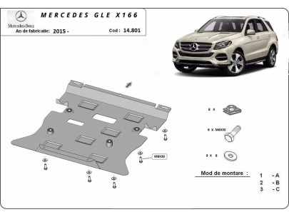 Oceľový kryt motora Mercedes GL X166 (2015-2019) 2