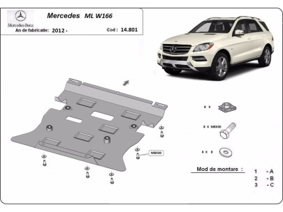 Oceľový kryt motora Mercedes ML W166 (2011-2019) 2