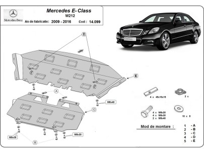 Oceľový kryt motora Mercedes E-Classe W212 (2009-2016) 2