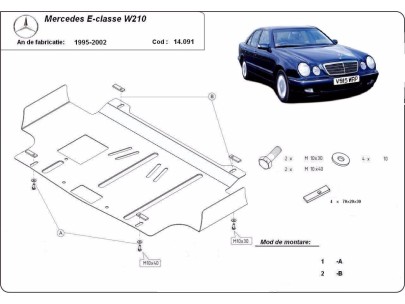 Oceľový kryt motora Mercedes E-Classe W210 (1995-2003) 2