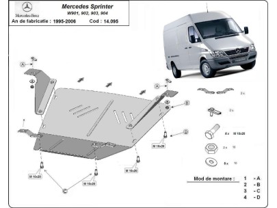 Oceľový kryt motora Mercedes Sprinter (1995-2006) 2