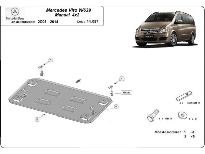 Oceľový kryt motora Mercedes Viano W639 - 2.2 D 4x2 (2003-2014) 2