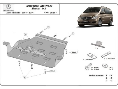 Oceľový kryt prevodovky Mercedes Viano W639 - 2.2 D 4x2 (2003-2014) 2