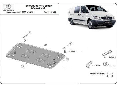 Oceľový kryt motora Mercedes Vito W639 - 2.2 D 4x2 (2003-2014) 2