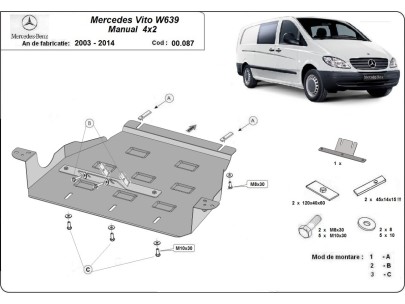 Oceľový kryt prevodovky Mercedes Vito W639 - 2.2 D 4x2 (2003-2014) 2