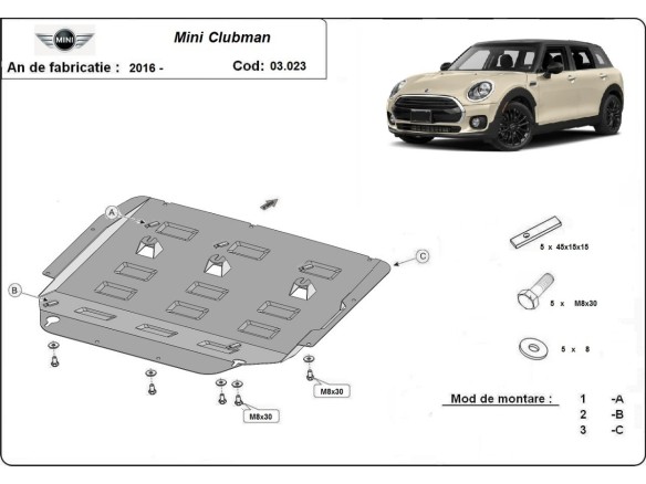 Oceľový kryt motora Mini Clubman (2015-2025)Mini Clubman