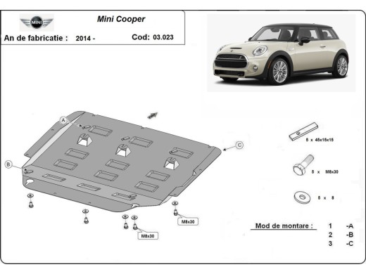 Oceľový kryt motora Mini Cooper (2014-2025)Mini Cooper