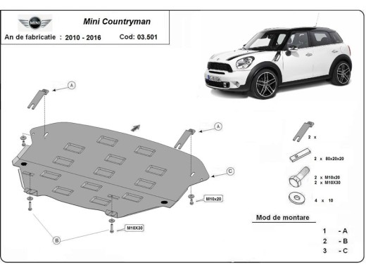 Oceľový kryt motora Mini Countryman (2010-2017)Mini Countryman