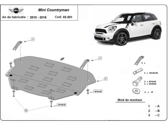 Oceľový kryt motora Mini Countryman (2010-2017)Mini Countryman
