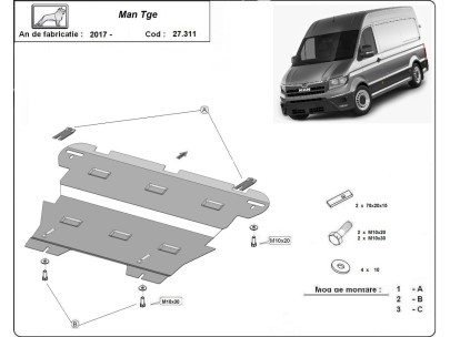 Oceľový kryt motora Man Tge (2017-2026) 2