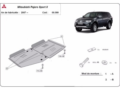 Oceľový kryt prevodovky Mitsubishi Pajero Sport 2 (2008-2016) 2