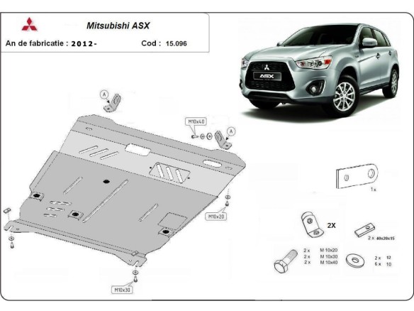 Oceľový kryt motora Mitsubishi ASX (2010-2022)Mitsubishi ASX
