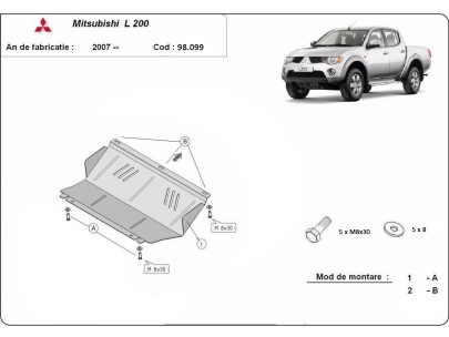 Oceľový kryt chladiča Mitsubishi L 200 (2005-2015) 2