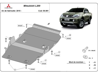 Oceľový kryt motora Mitsubishi L200 (2015-2025) 2
