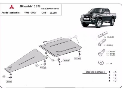 Oceľový kryt prevodovky a reduktora Mitsubishi L 200 (1998-2007) 2