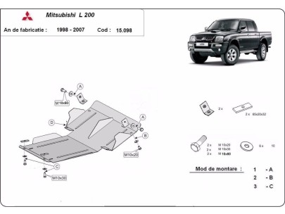 Oceľový kryt motora Mitsubishi L200 (1998-2007) 2