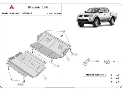 Oceľový kryt motora Mitsubishi L 200 (2005-2015) 2